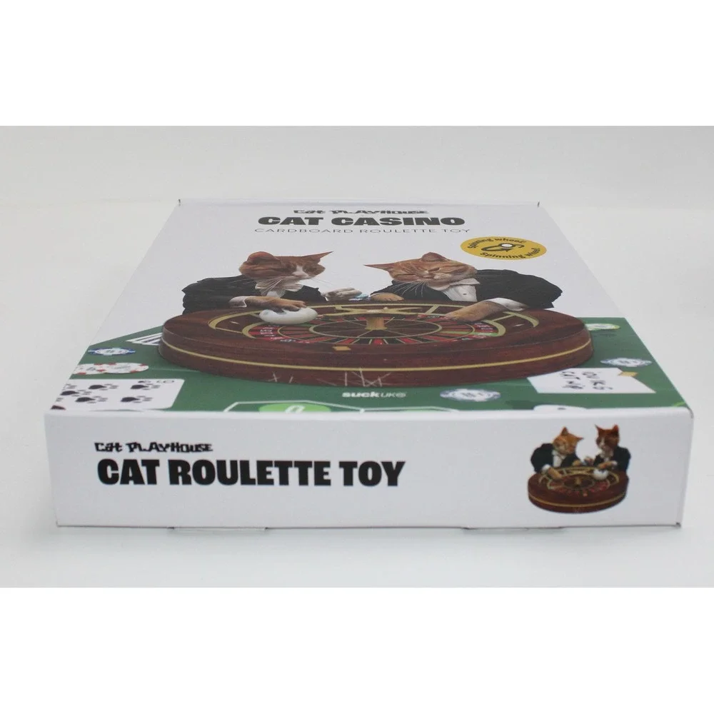 Suck UK Cat Playhouse Cat Casino Cardboard Roulette Toy Fun Interactive Play
